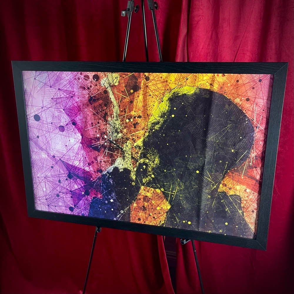 Man gentleman Smoking A Cigarette Artwork - framed Print On Canvas (g-eazy)